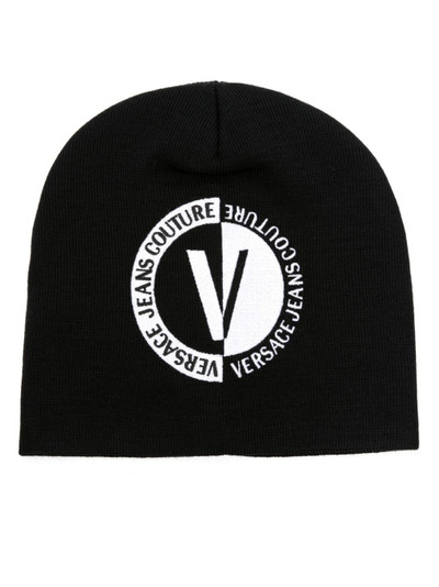 VERSACE JEANS COUTURE logo-embroidered wool blend beanie outlook