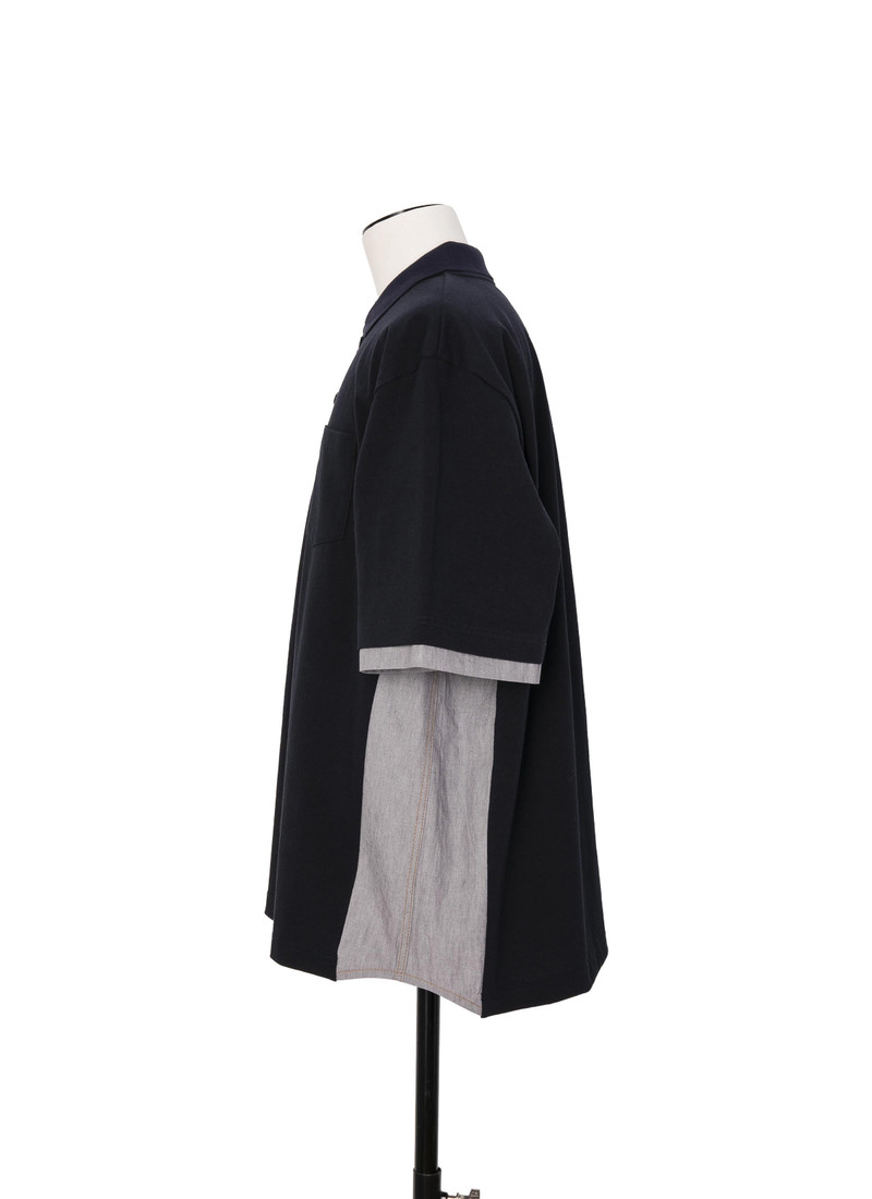 sacai Dungaree x Cotton Jersey Polo Shirt outlook