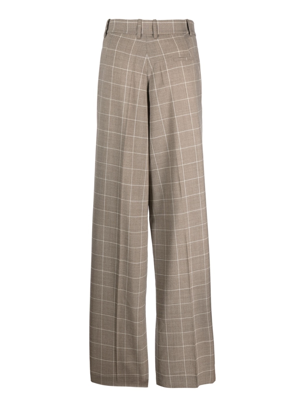 windowpane-print wide-leg trousers - 2