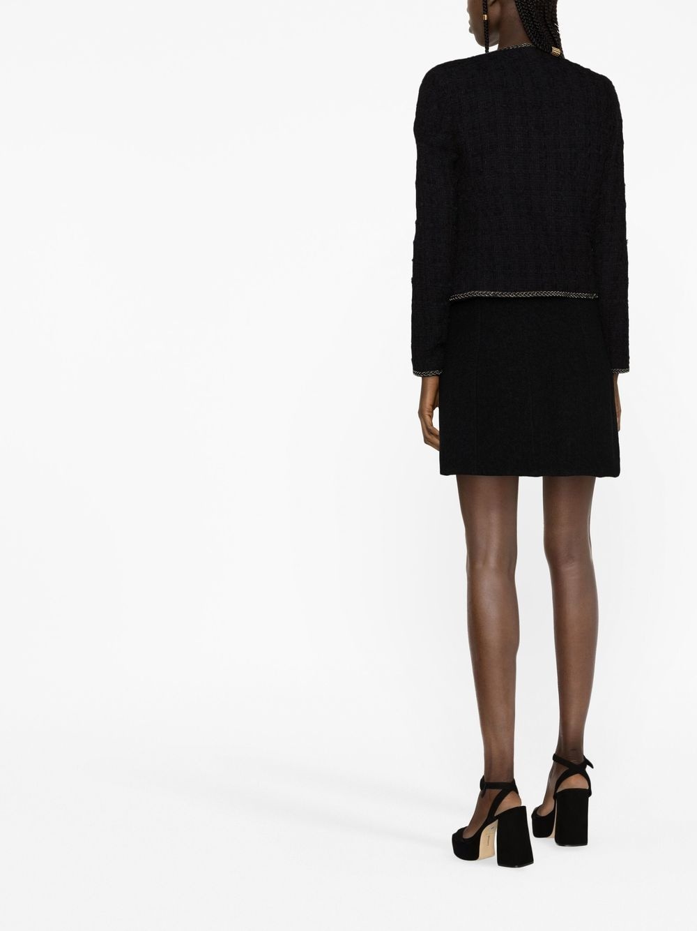 button-up bouclé mini skirt - 4
