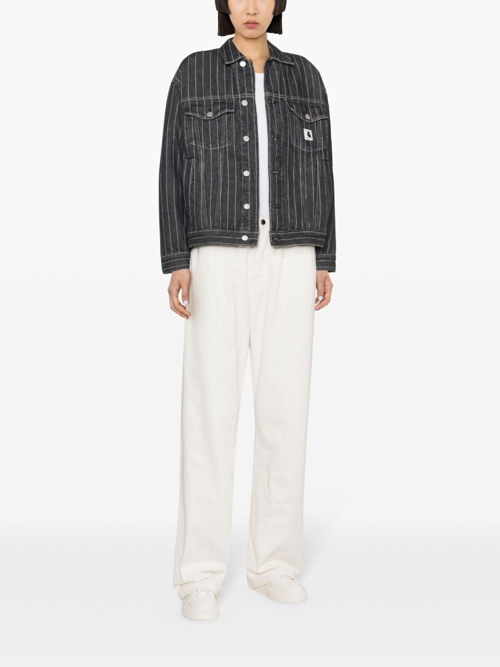 W' Orlean pinstriped shirt jacket - 2