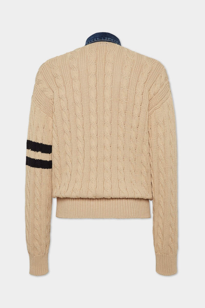 DSQUARED2 DENIM DETAIL KNIT CARDIGAN outlook