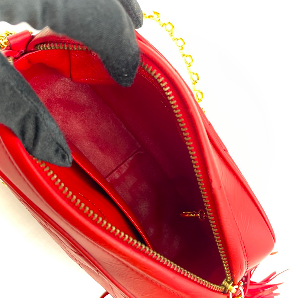 Chanel No.2 Red Bias Flap Mini Chain Crossbody Bag - 10