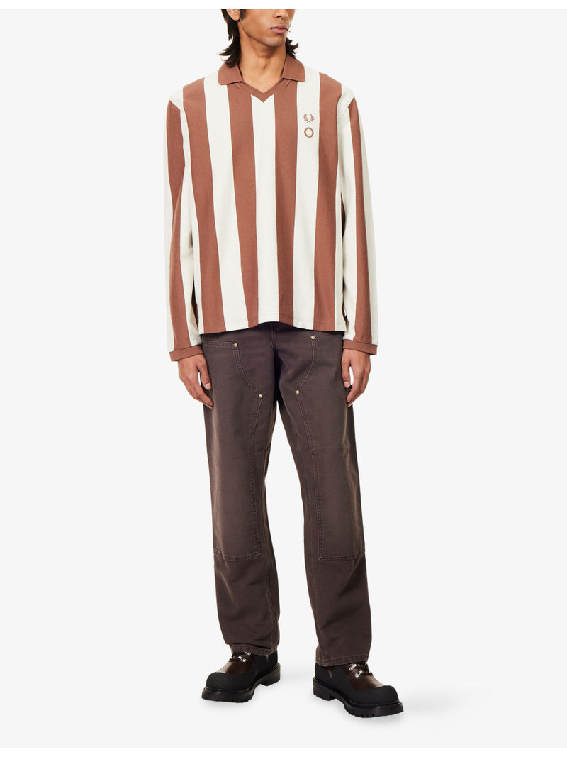 Fred Perry Fred Perry x Craig Green Striped Long-Sleeves Cotton-Jersey Polo Shirt outlook