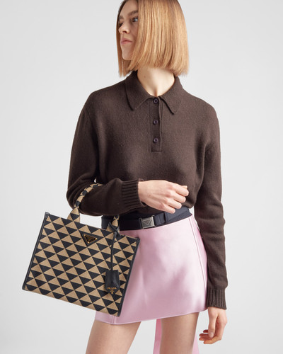 Prada Small Prada Symbole embroidered fabric handbag outlook