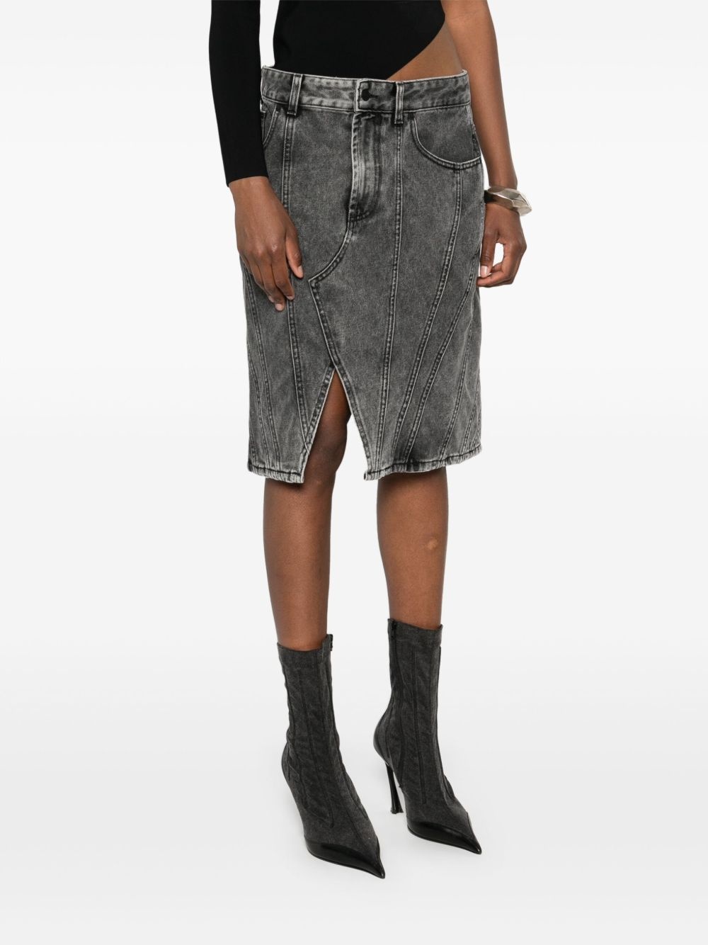 spiral denim skirt - 3