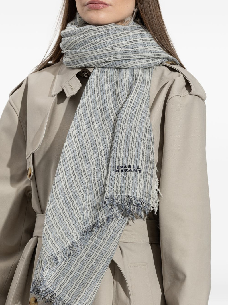 Zenila striped fringed scarf 4