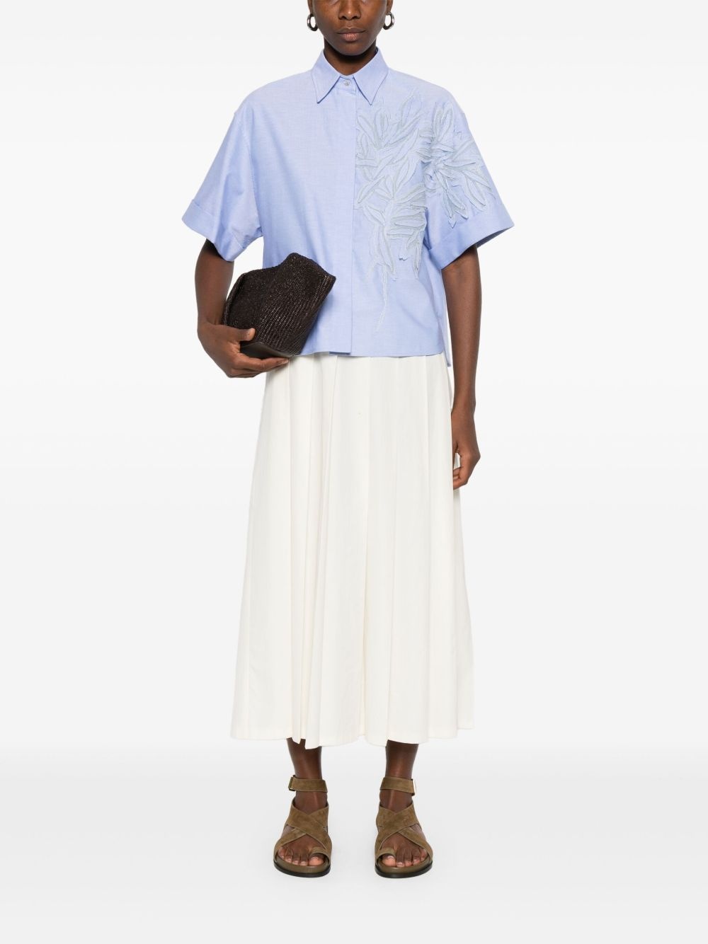 embroidered short-sleeve shirt - 2