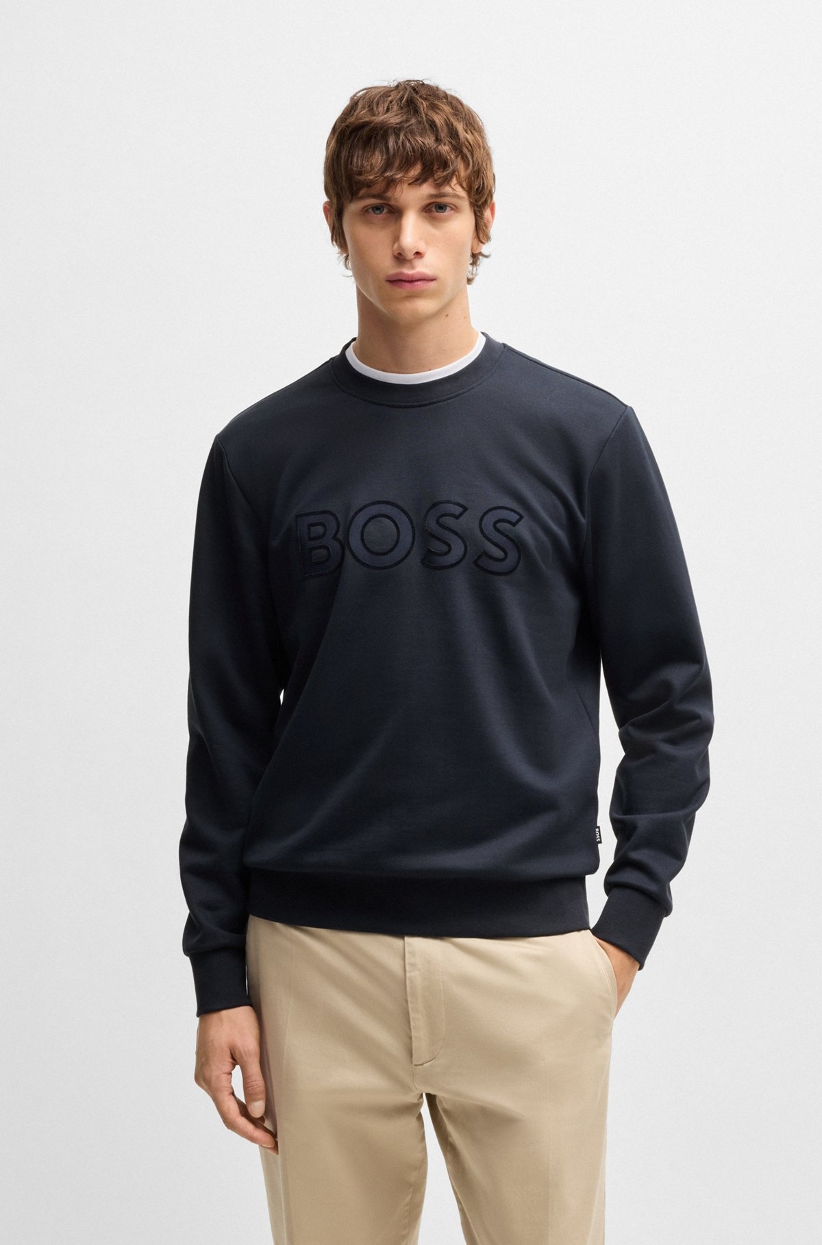 COTTON-TERRY SWEATSHIRT WITH FLOCK-PRINT LOGO - 2