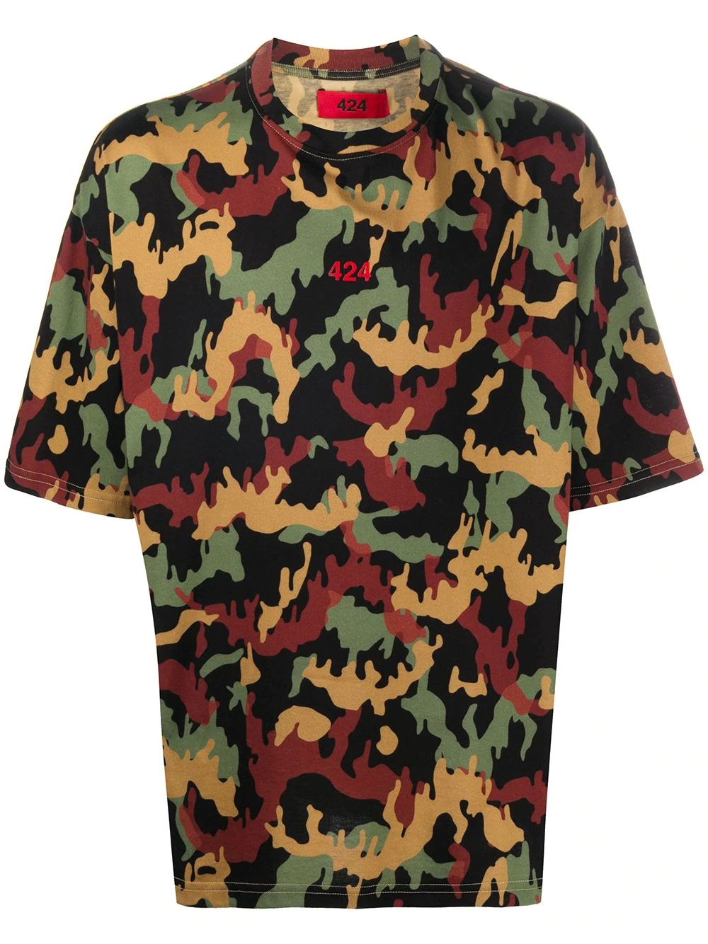 camouflage print T-shirt - 1