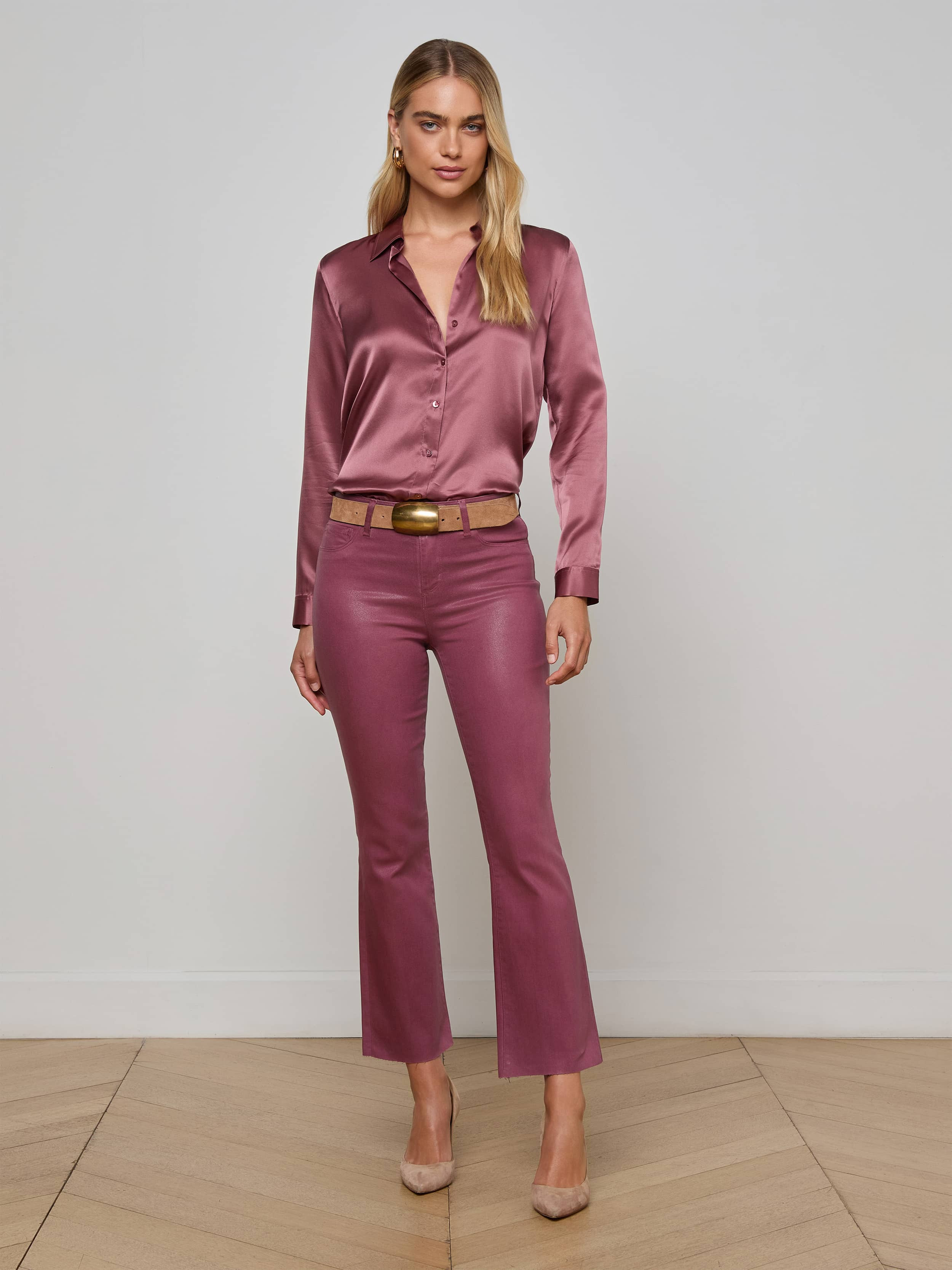 Kendra Coated Cropped Flare Jean - 2