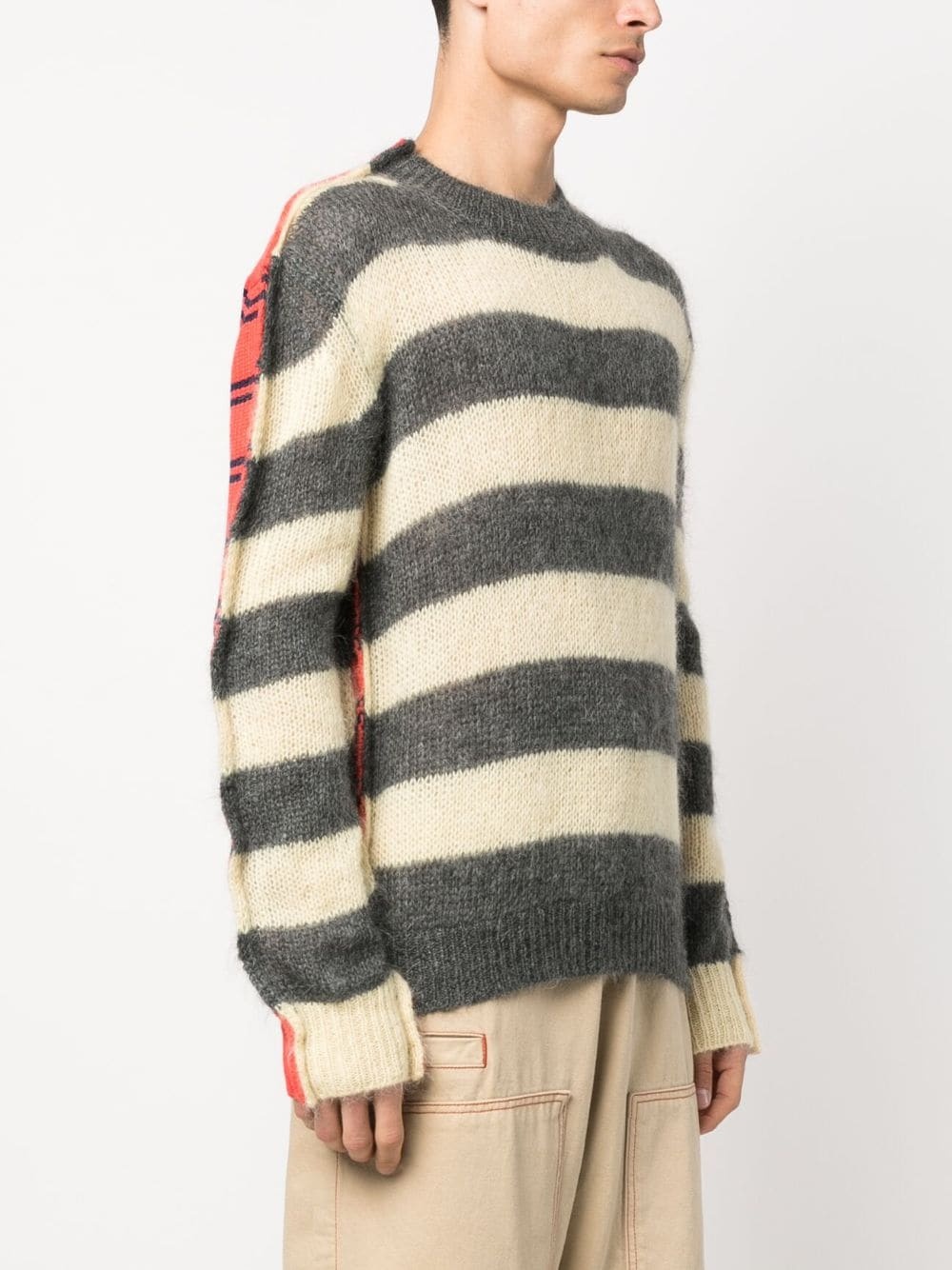 stripe-print knit jumper - 3