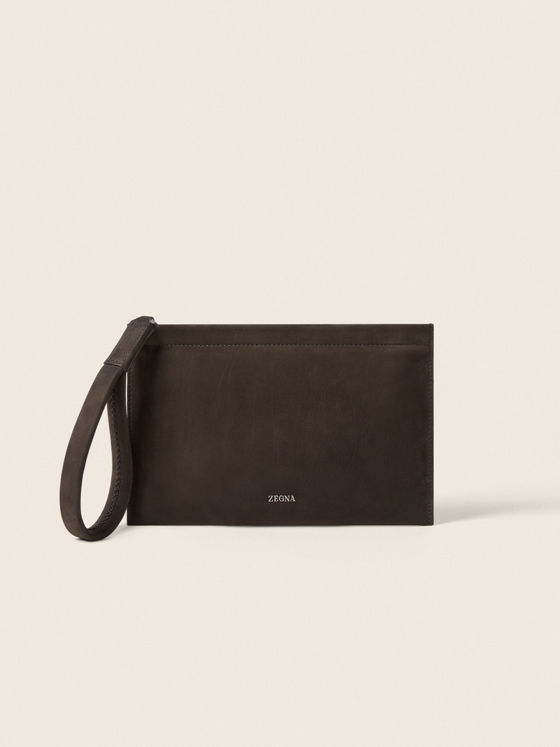 DARK BROWN SECONDSKIN MINI POUCH 1