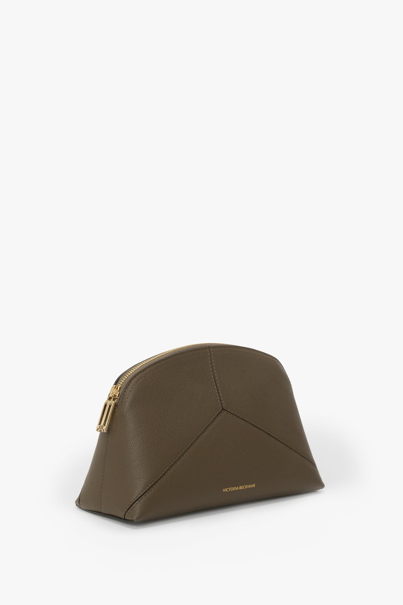 Victoria Beckham Victoria Large Pouch In Khaki Soft Grained Leather outlook