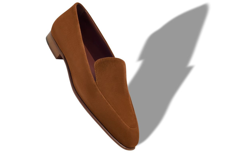 Manolo Blahnik Brown Suede Loafers outlook