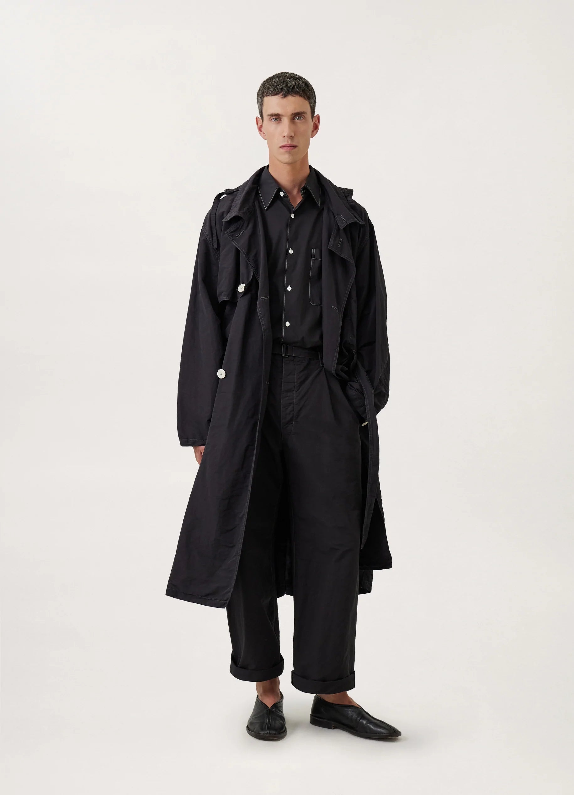 HOODED DOUBLE BREASTED PARKA
POLYAMIDE LINEN COTTON - 6