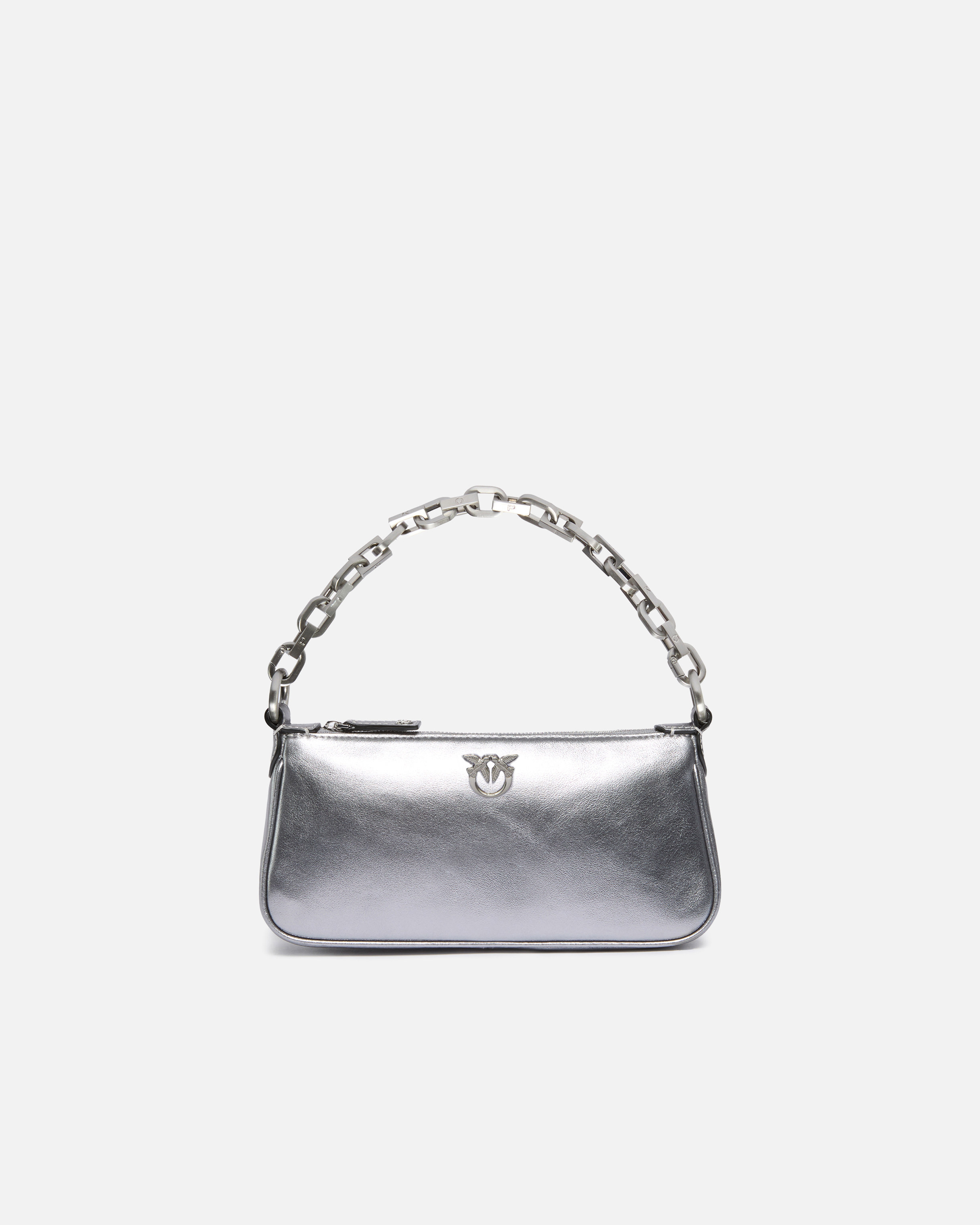 MINI HALF MOON BAGUETTE HANDBAG IN LAMINATED SUEDE - 1