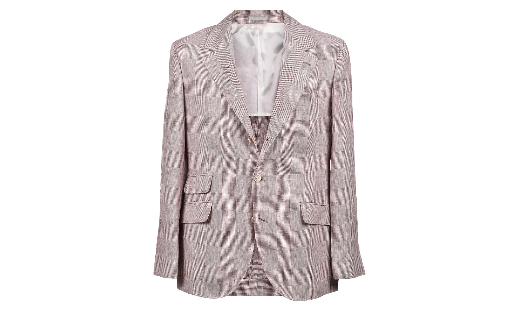 Linen Check Sport Coat "Red And White" BRUN915 - 1