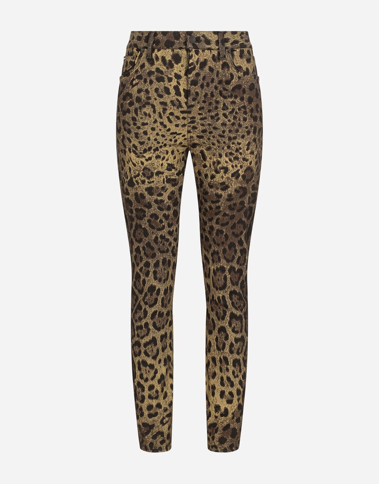 Stretch denim Grace jeans with leopard print - 3