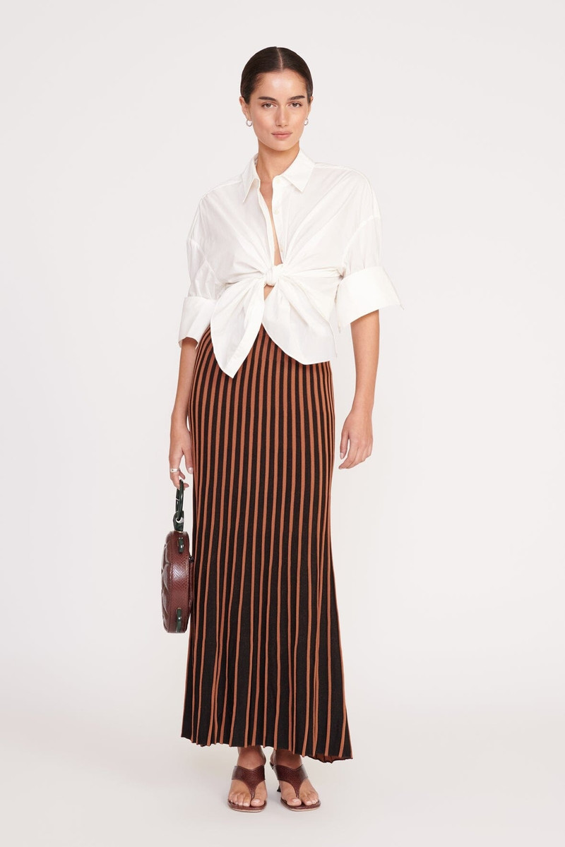 STAUD STAUD ALEIDA SKIRT TAN BLACK outlook