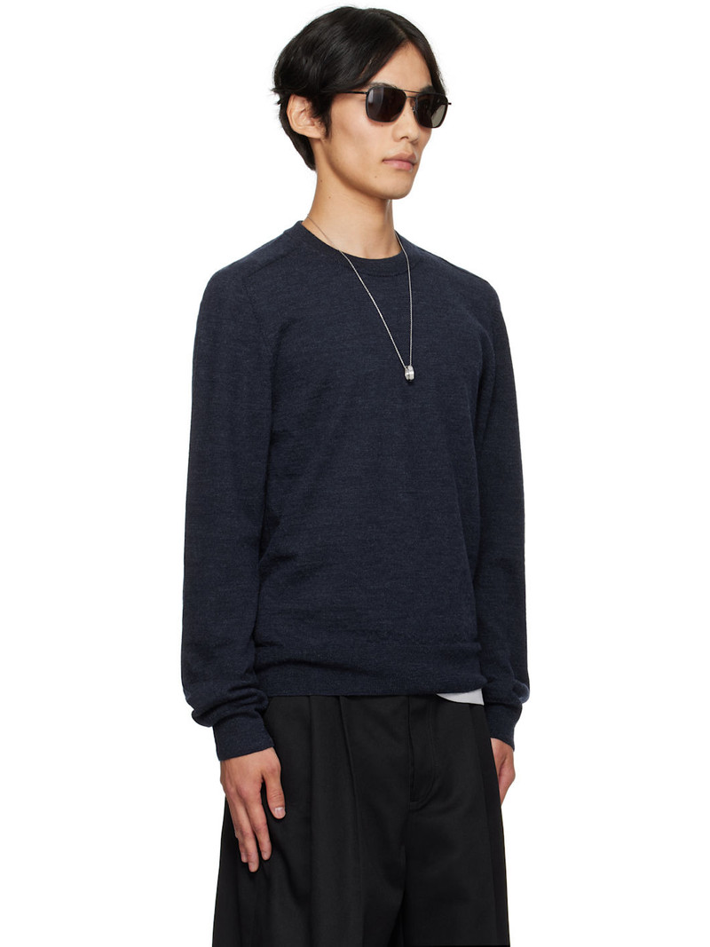 Navy Suede Elbow Patch Sweater 2
