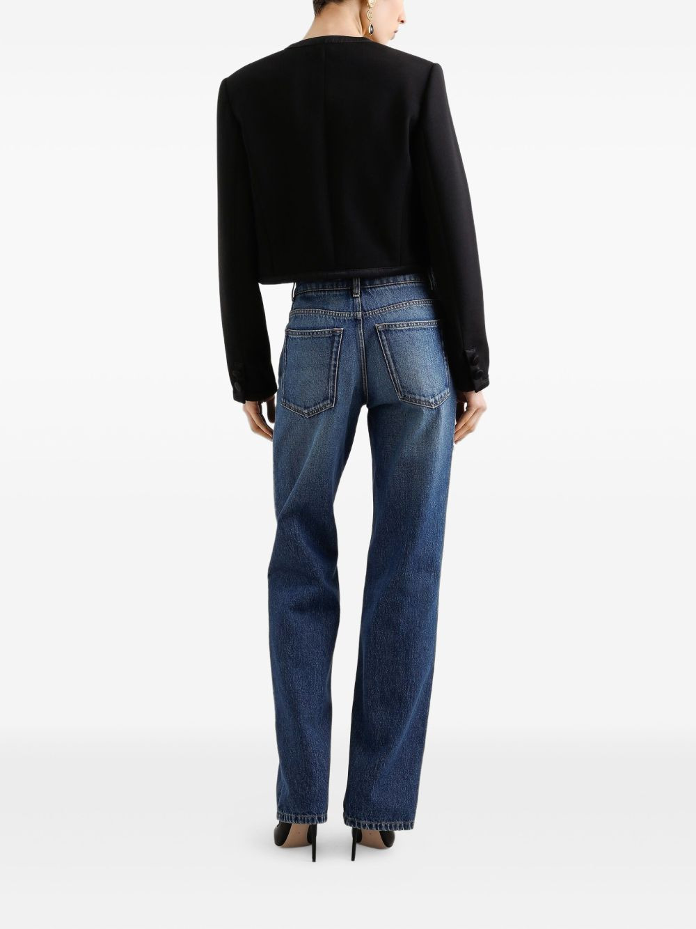 embroidered embellished straight jeans - 3