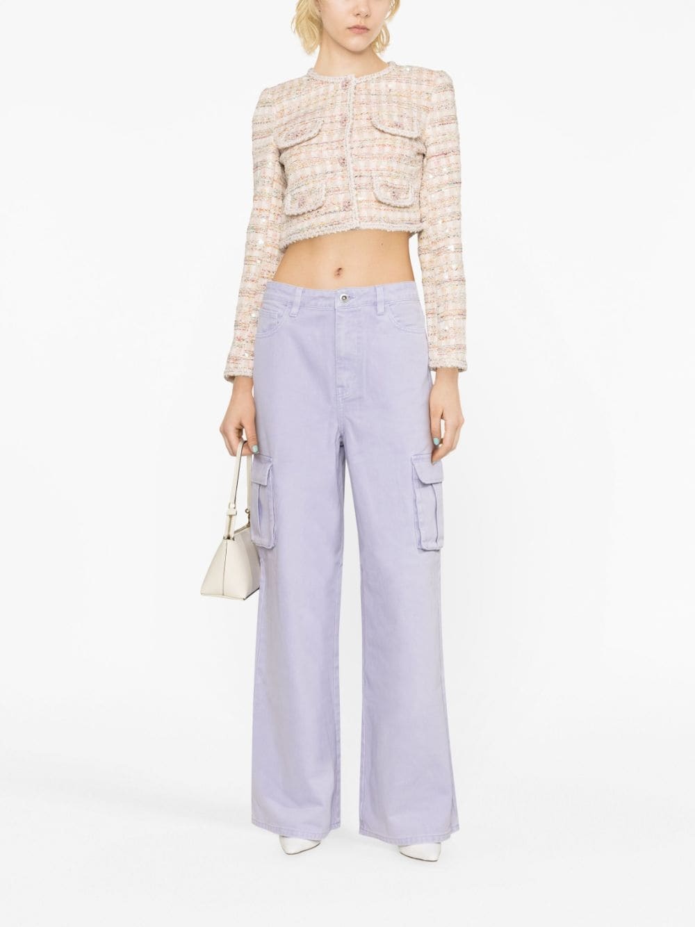 cropped bouclé jacket - 2