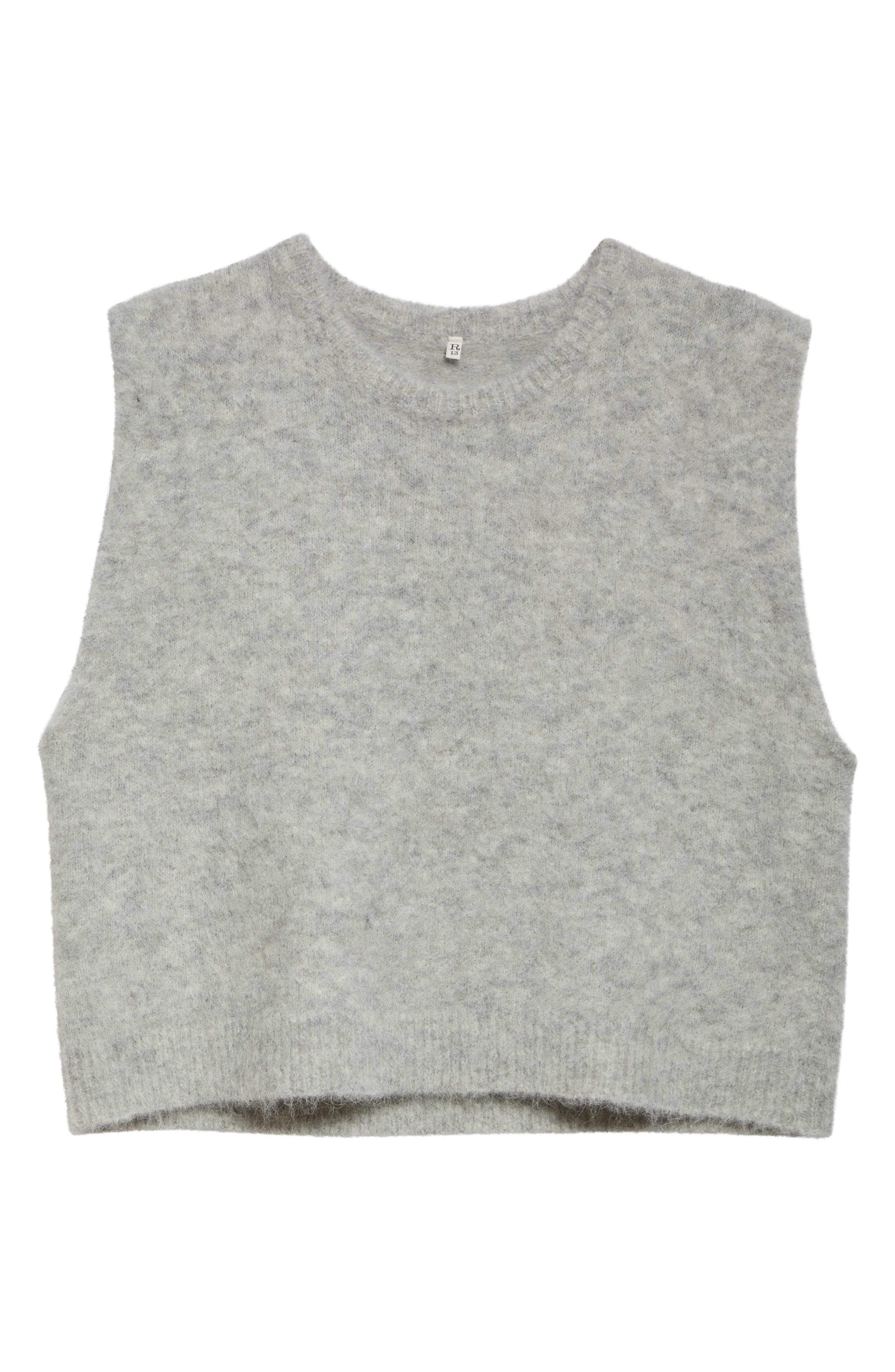 R13 Deep Armhole Sweater Vest in Light Heather Grey at Nordstrom - 6