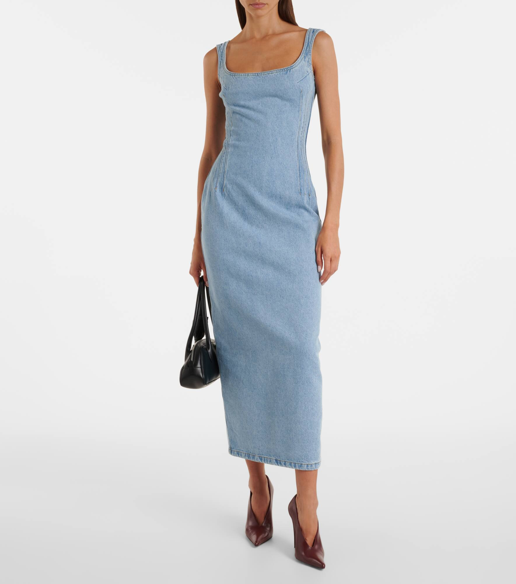 Denim midi dress - 2