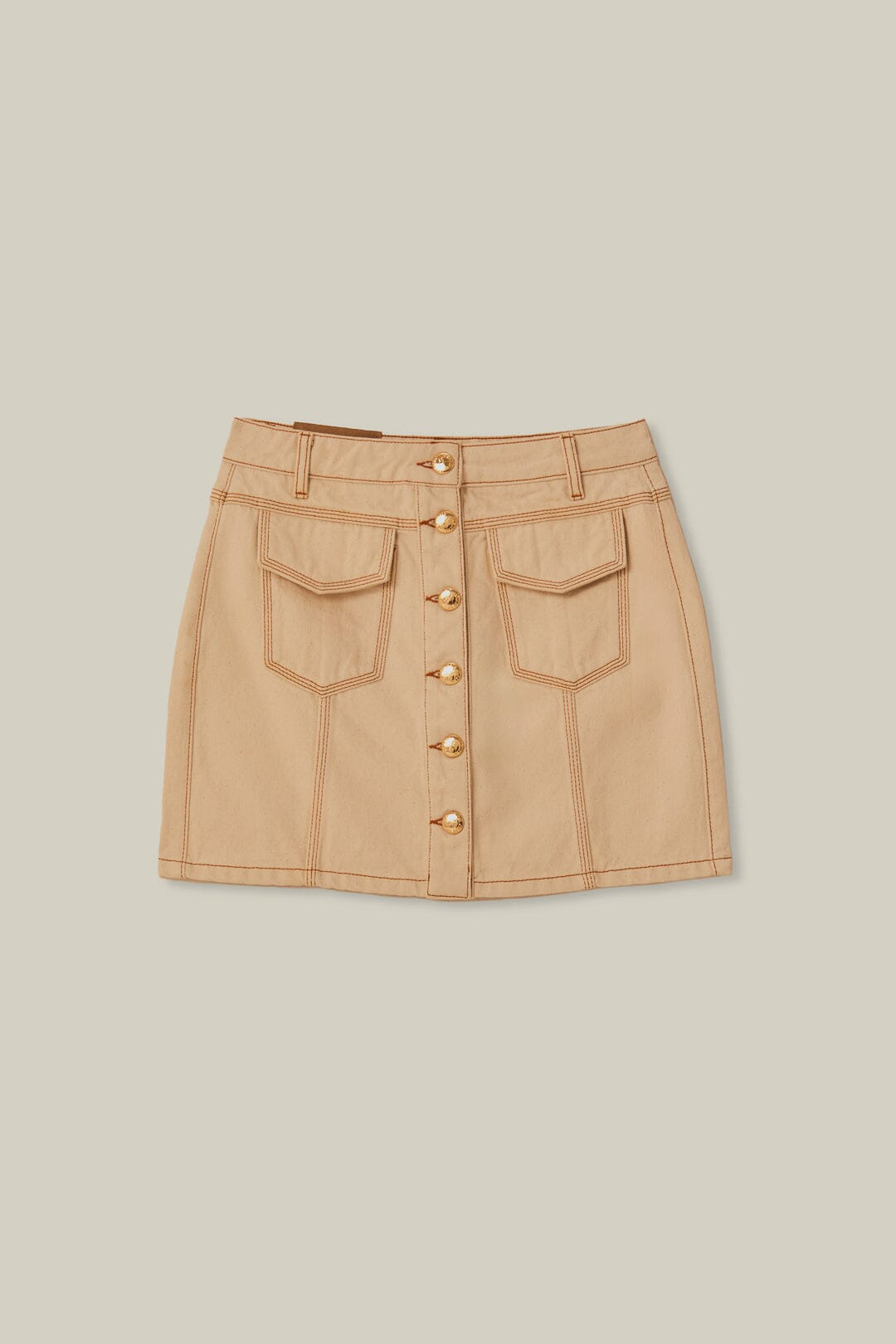 Off-White Gabardine Mini Skirt - 4