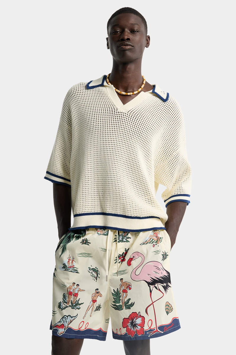 OPEN WORK KNIT POLO 3