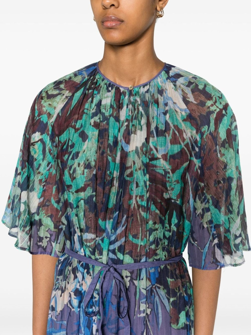 floral-print pleated midi dress 5
