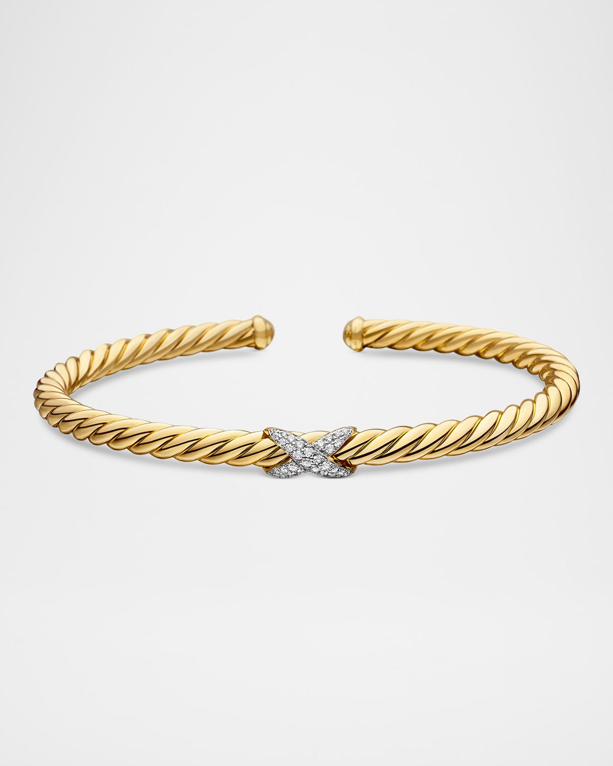 18k Gold Diamond-X Cablespira Bracelet - 8