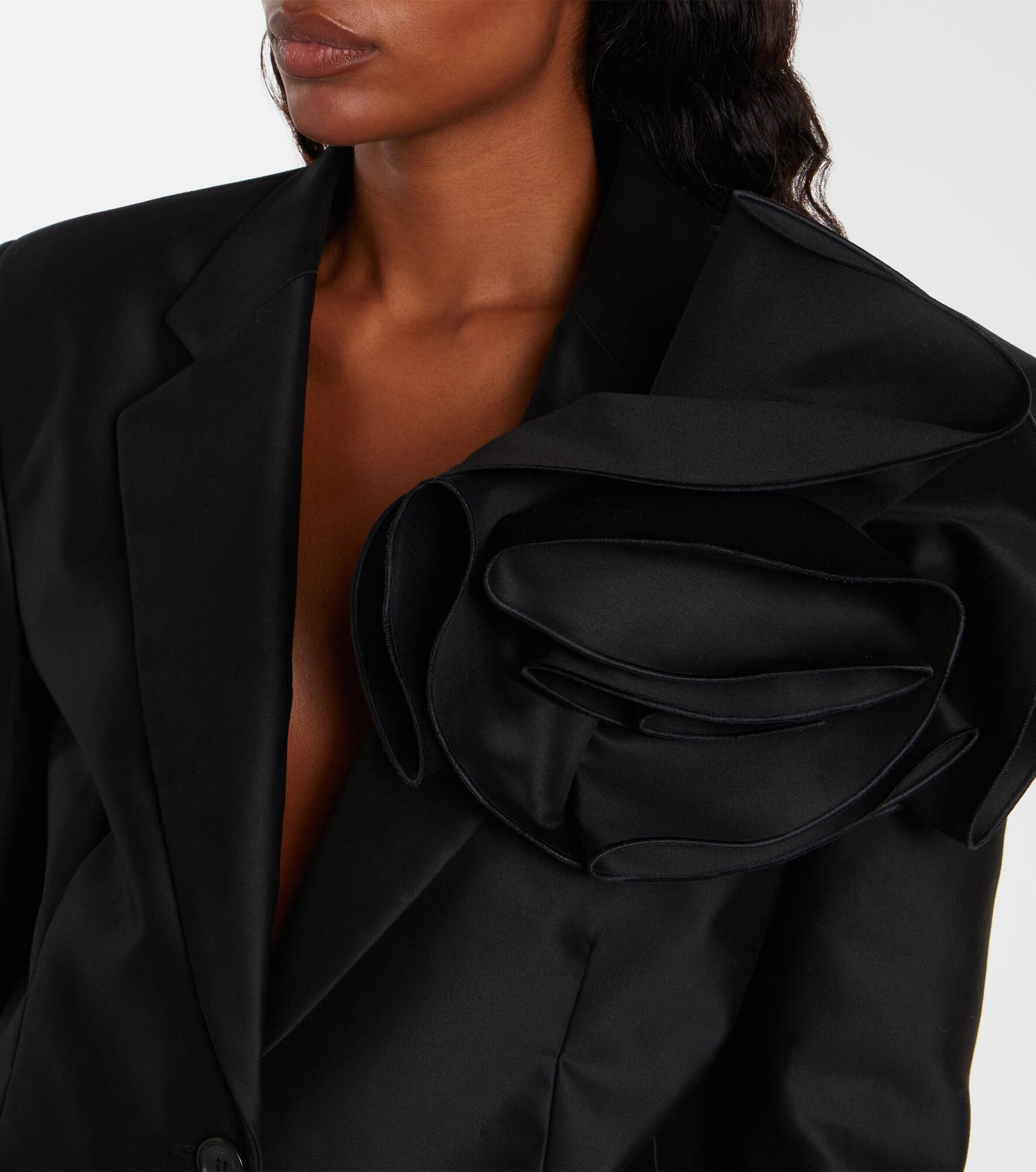 Floral-appliqué cotton blazer - 5