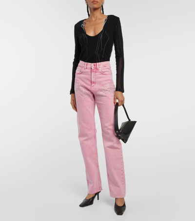 Y/Project Crystal-embellished wide-leg jeans outlook