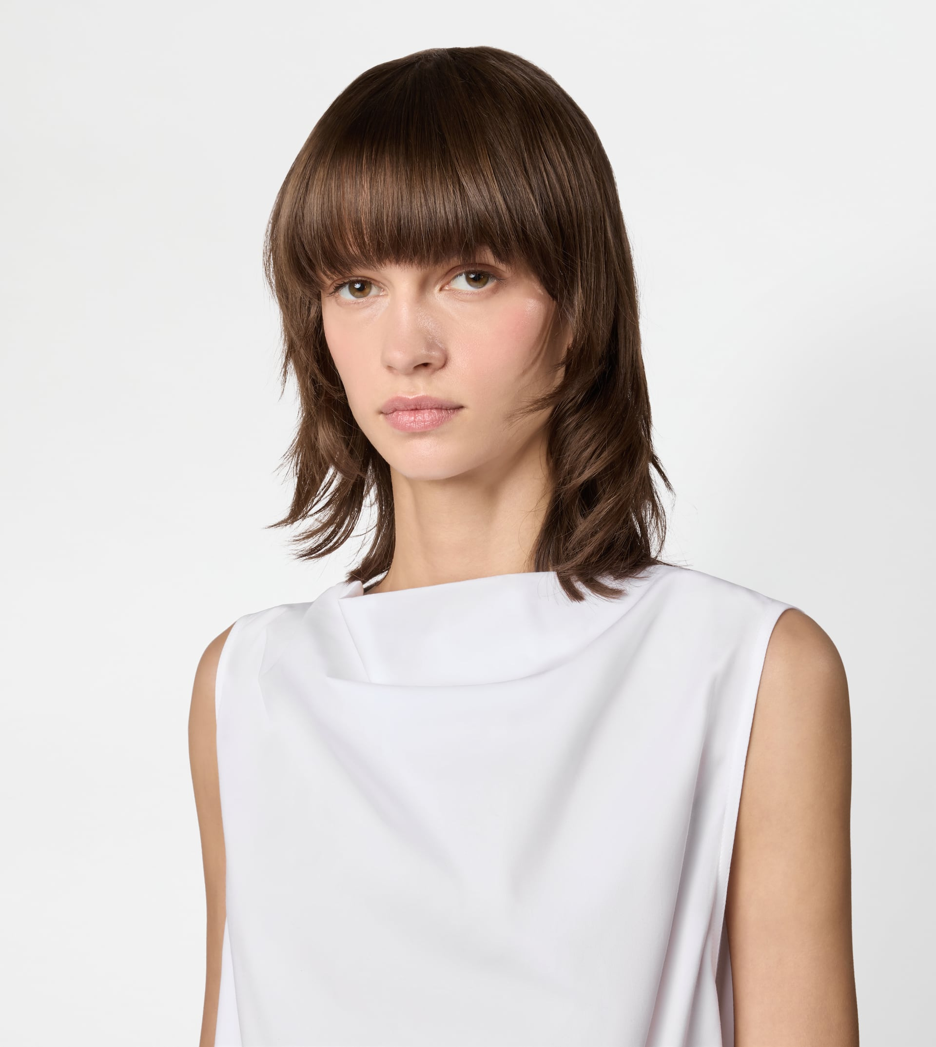 DRESS IN POPLIN - WHITE - 5