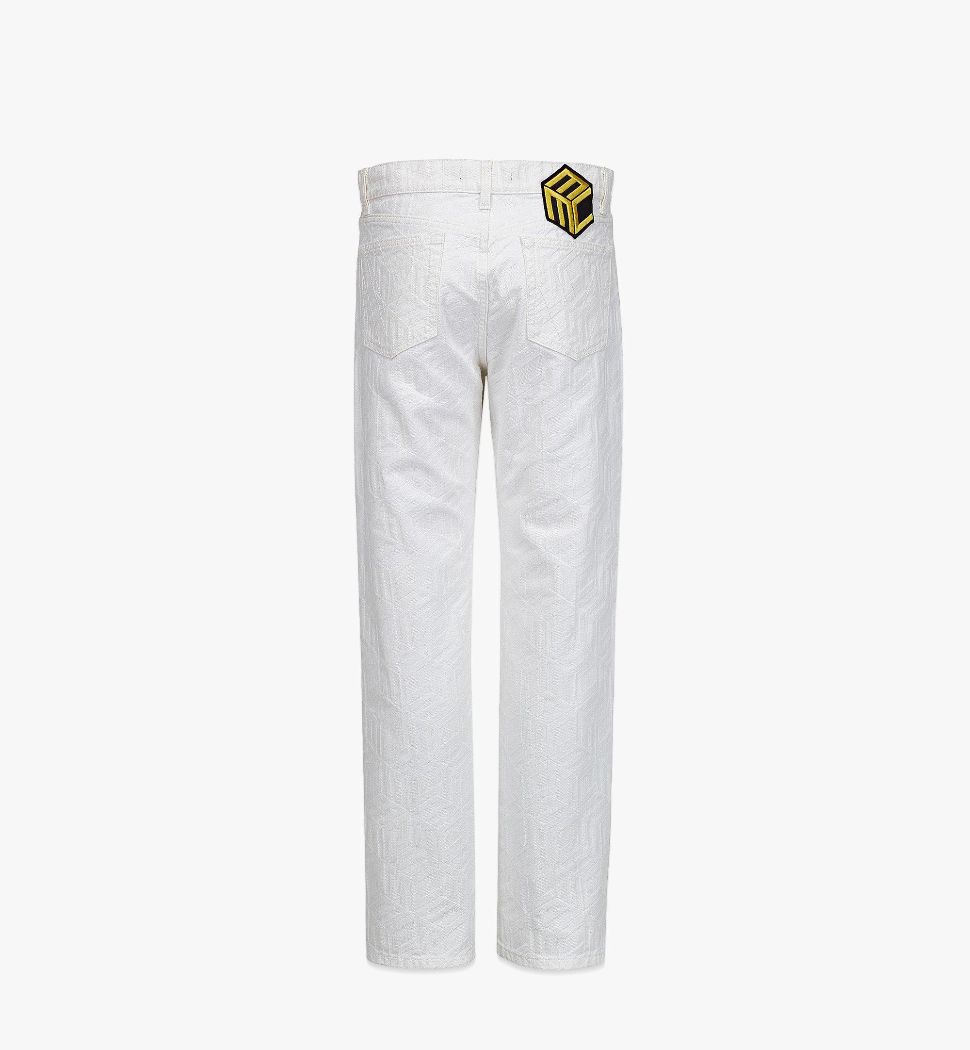 Women’s Cubic Monogram Jacquard Denim Jeans in Sustainable Cotton - 3