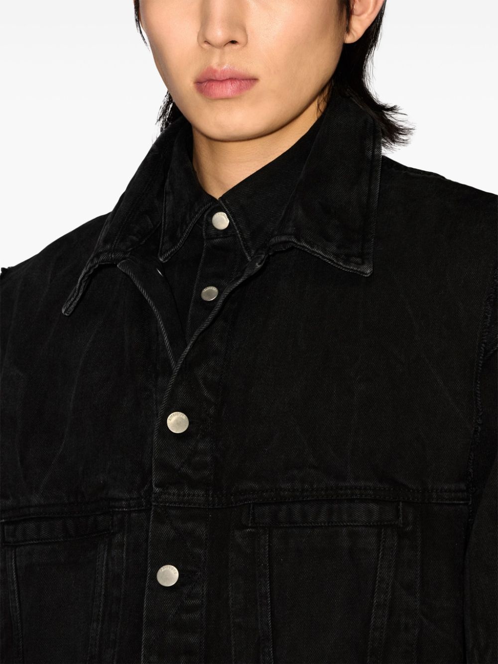 layered denim jacket - 6