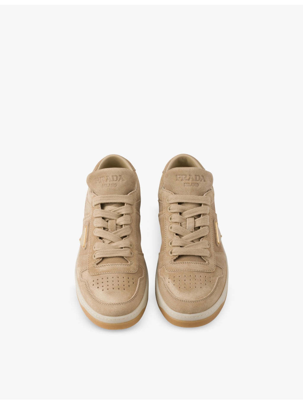 Downtown brand-plaque suede low-top trainers - 2