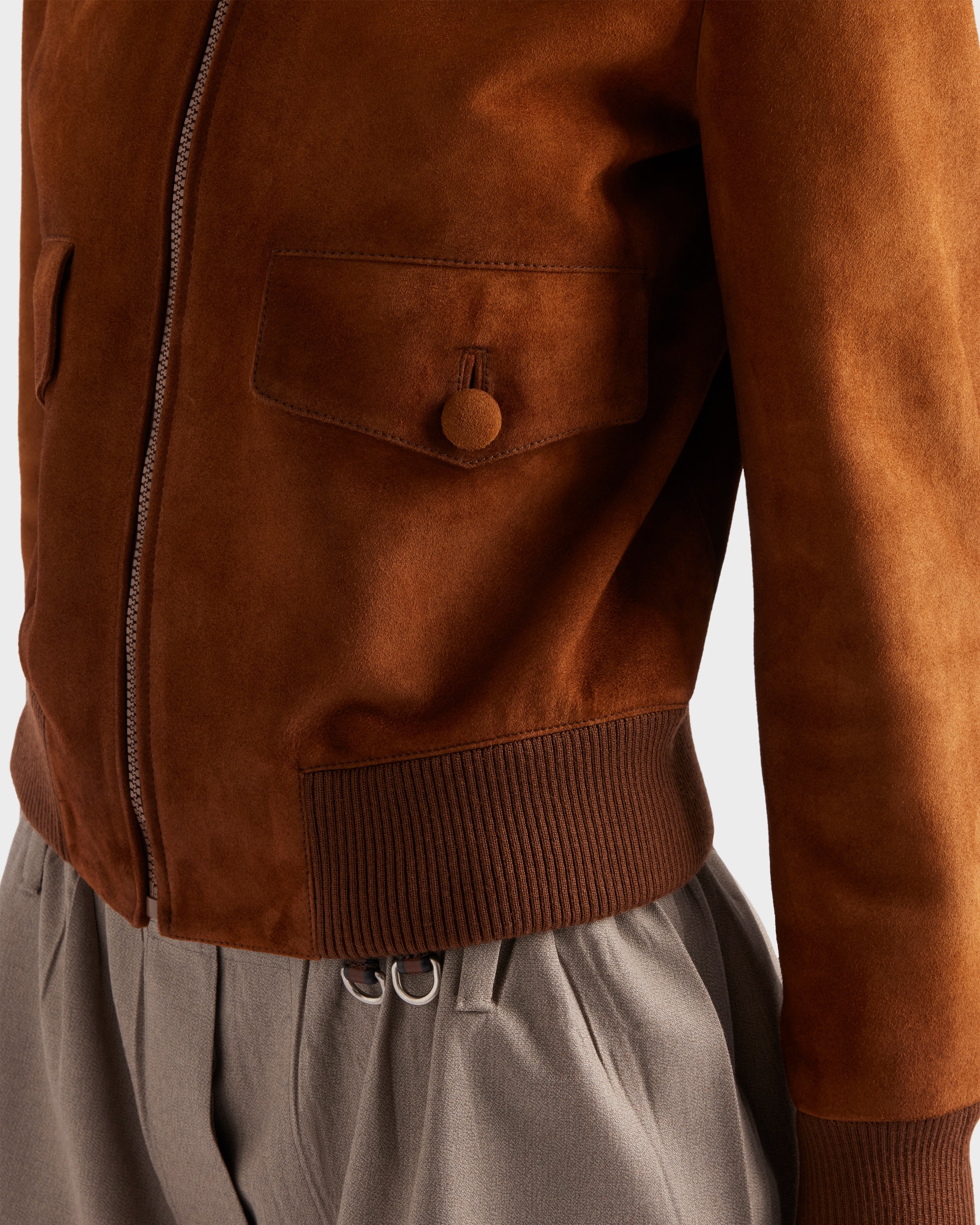 Suede blouson jacket - 4