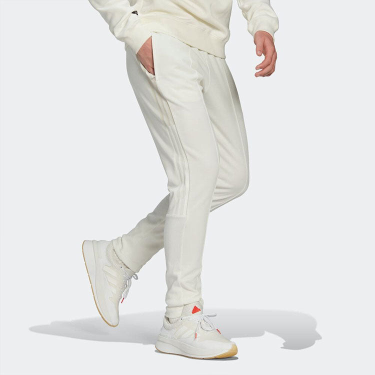 Men's adidas Solid Color Stripe Logo Casual Sports Pants/Trousers/Joggers Autumn Beige HN1937 - 5
