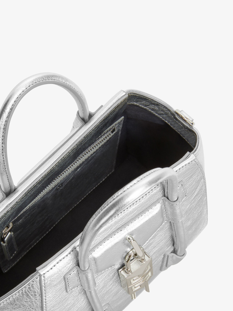 MINI ANTIGONA LOCK BAG IN METALLIZED LEATHER 5