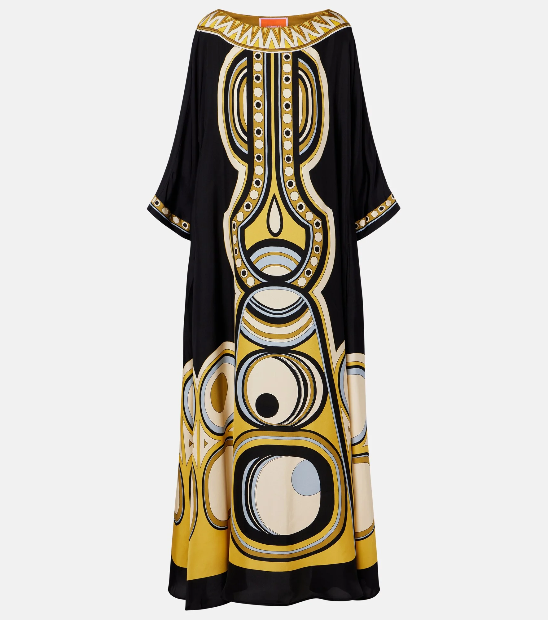 Muumuu printed silk twill maxi dress - 1