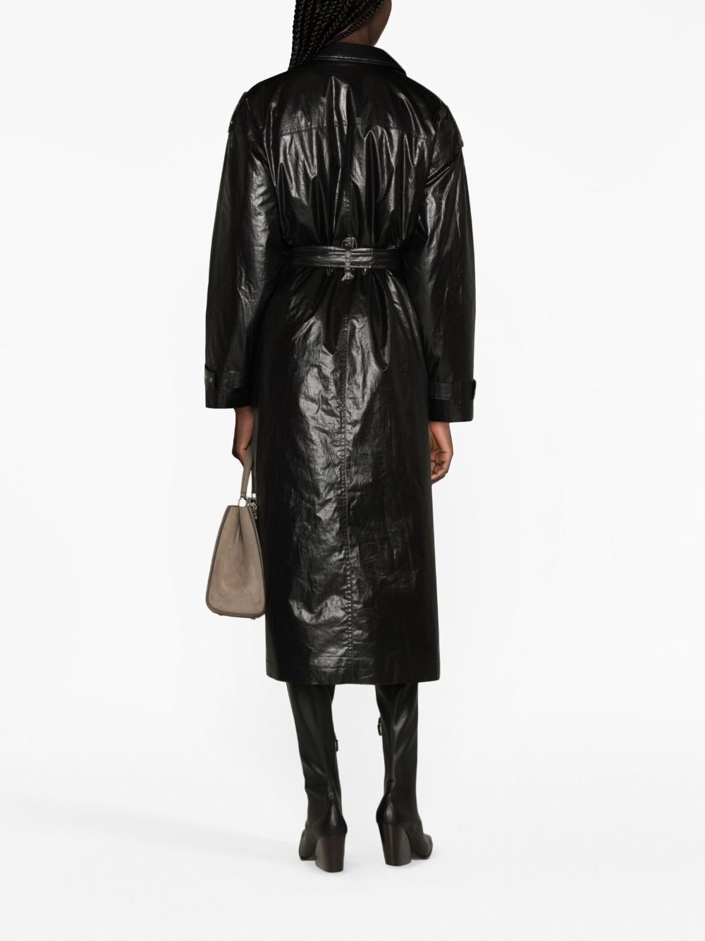Aurel straight-point collar trench coat - 4