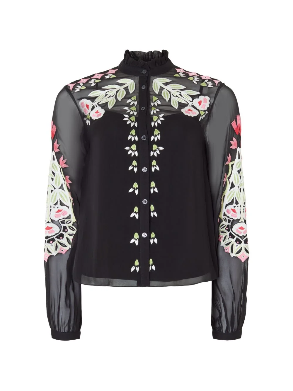 Rosalba floral-embroidered shirt - 1