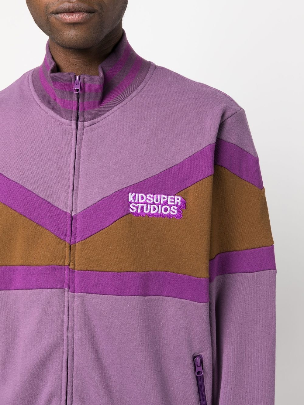 colour-block zip-up sweatshirt - 5