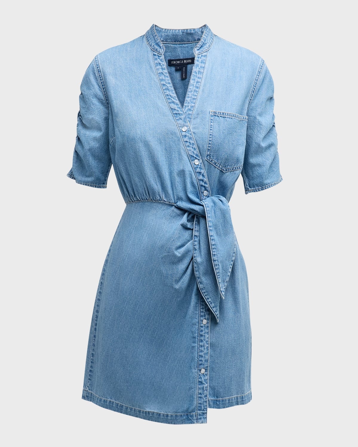 Dunn Denim Mini Wrap Dress - 1