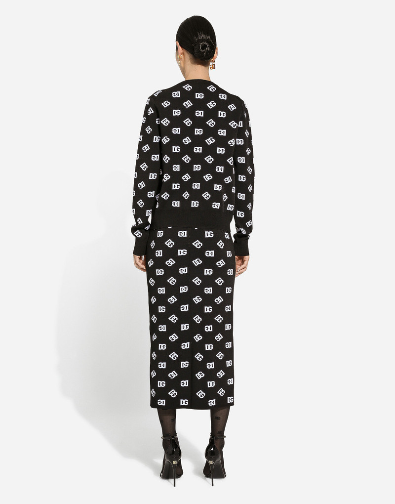 Viscose cardigan with jacquard DG logo 3