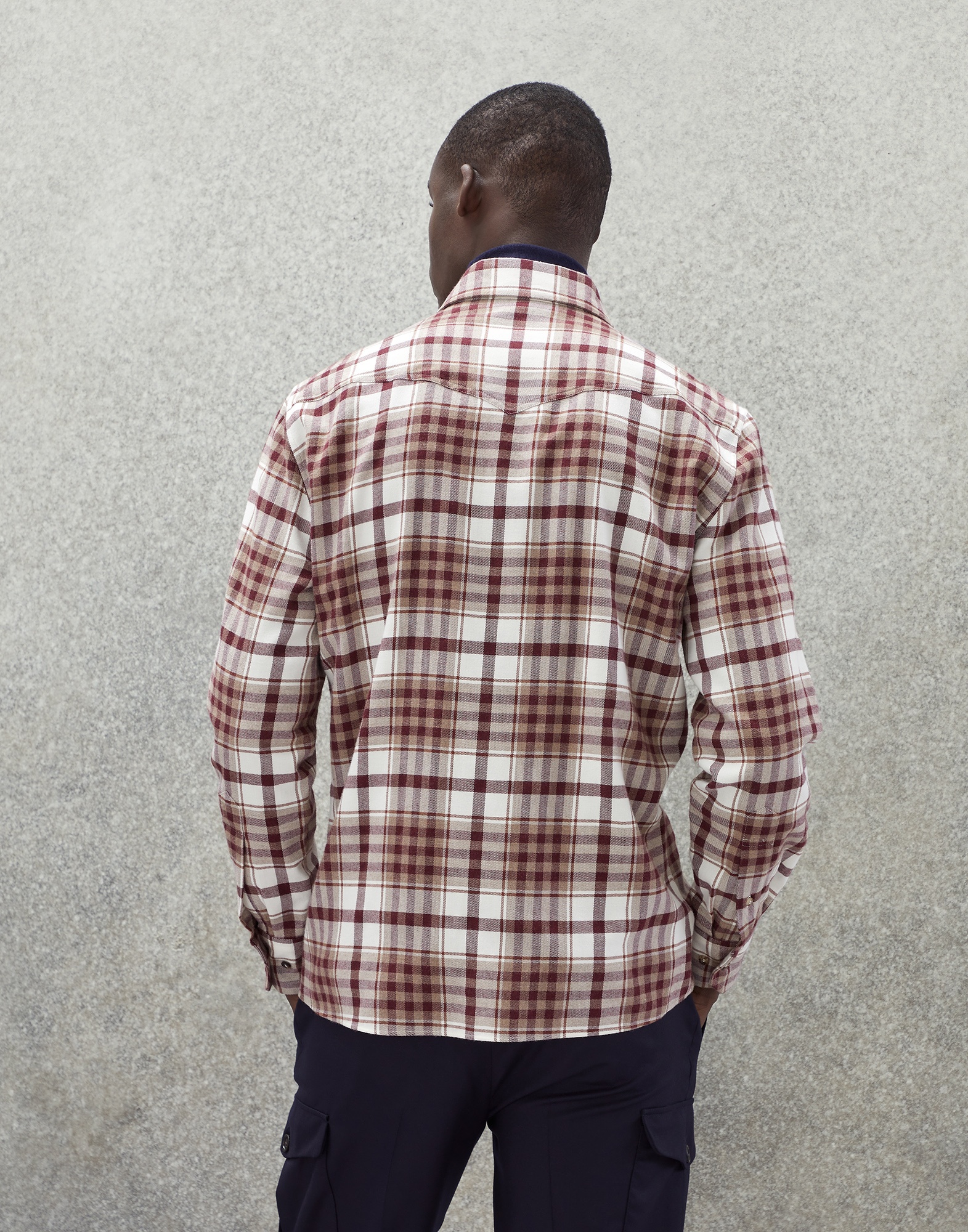 Madras flannel easy fit western shirt - 2