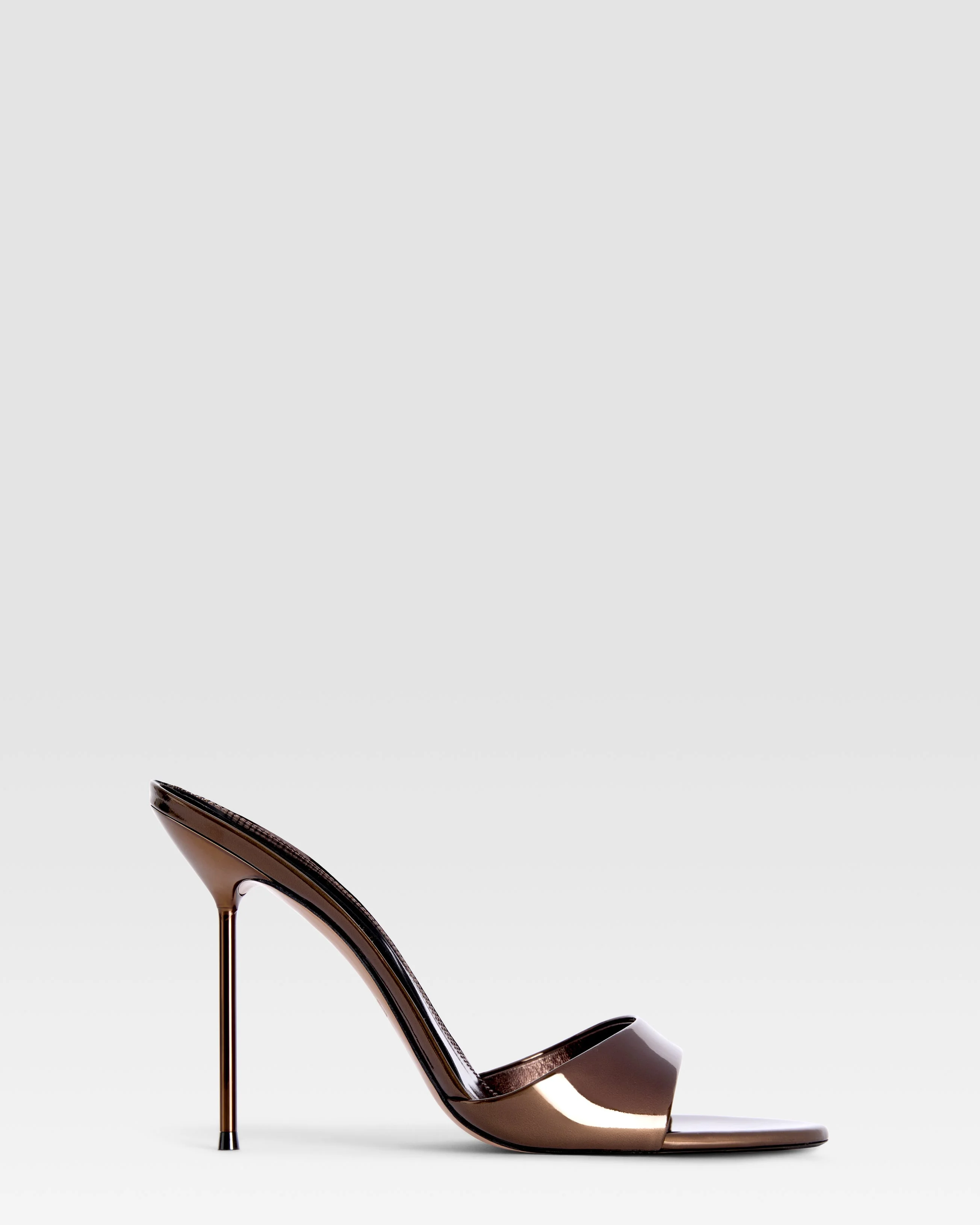 Mirrored leather mule - 1